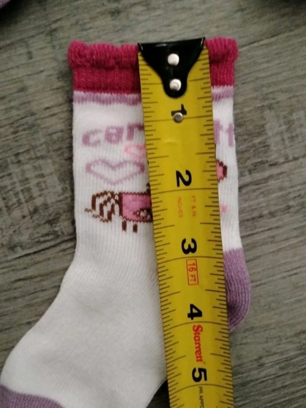 Carhartt Girl's Pink Pony Heart Print Crew Socks Size 18-36 Months NEW LOT 14